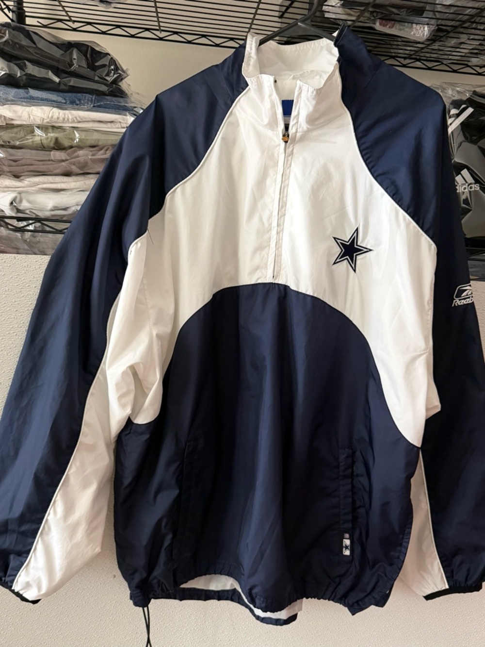 Reebok White and Navy NFL Team Pullover Jacket